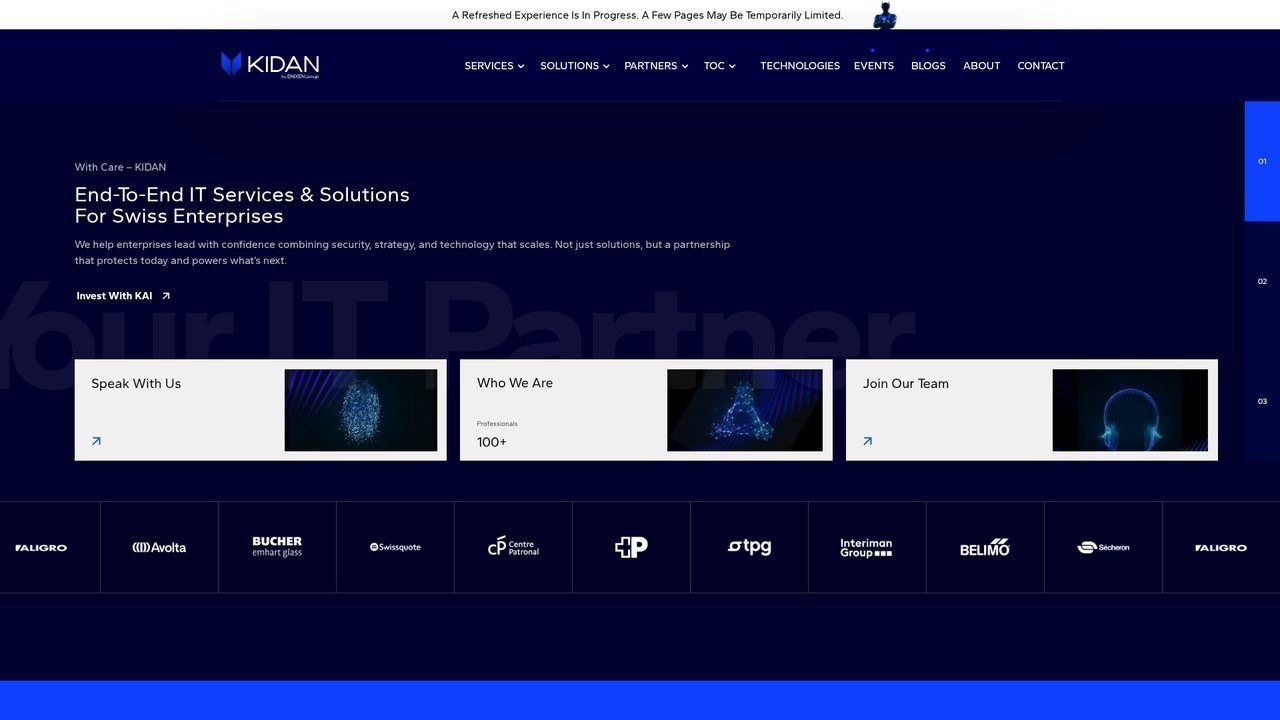 Kidan website screenshot